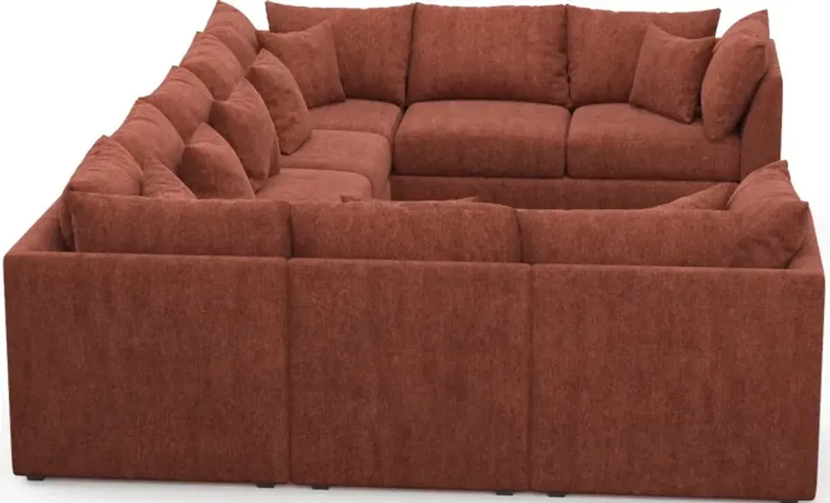 Nest Hybrid Comfort 9-Piece Large Pit Sectional - Contessa Paprika