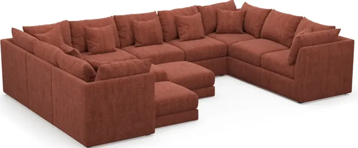 Nest Hybrid Comfort 9-Piece Large Pit Sectional - Contessa Paprika