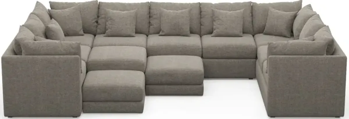 Nest Hybrid Comfort 9-Piece Large Pit Sectional - Bridger Metal