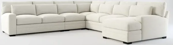 Winston Foam Comfort 5-Piece Sectional with Right-Facing Chaise - Everton Grey