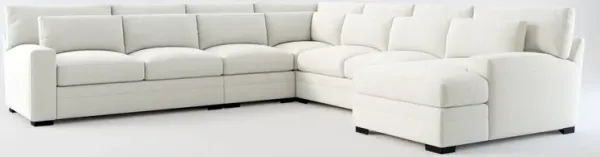 Winston Hybrid Comfort 5-Piece Sectional with Right-Facing Chaise - Oslo Snow