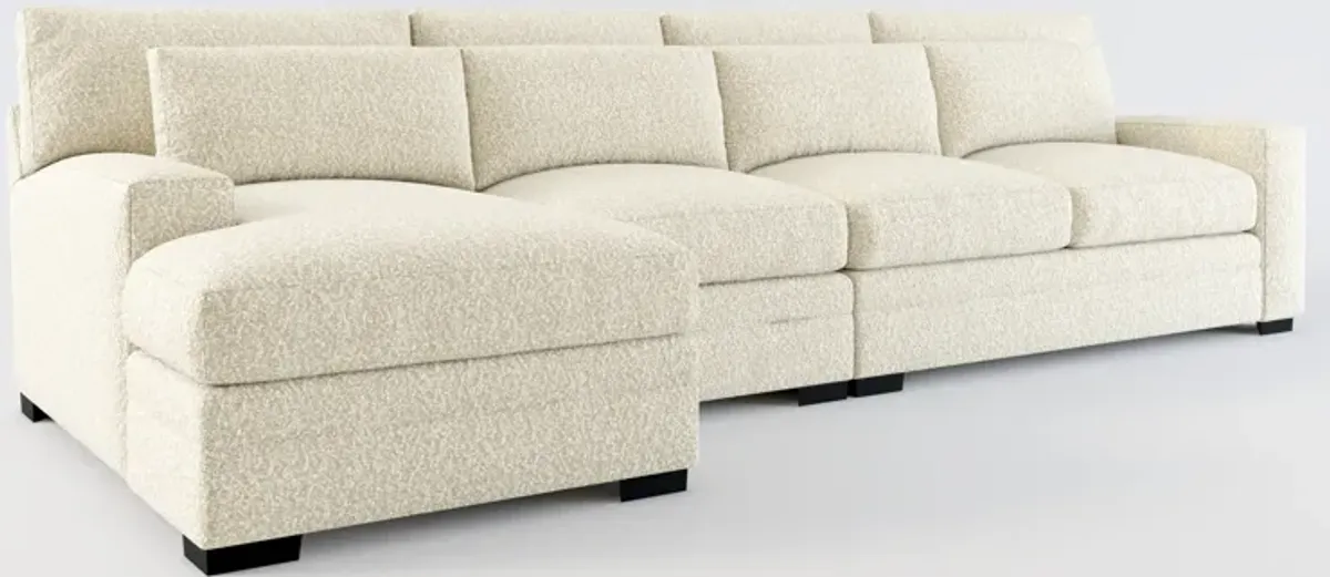 Winston Foam Comfort 3-Piece Sectional with Left-Facing Chaise - Bloke Cotton