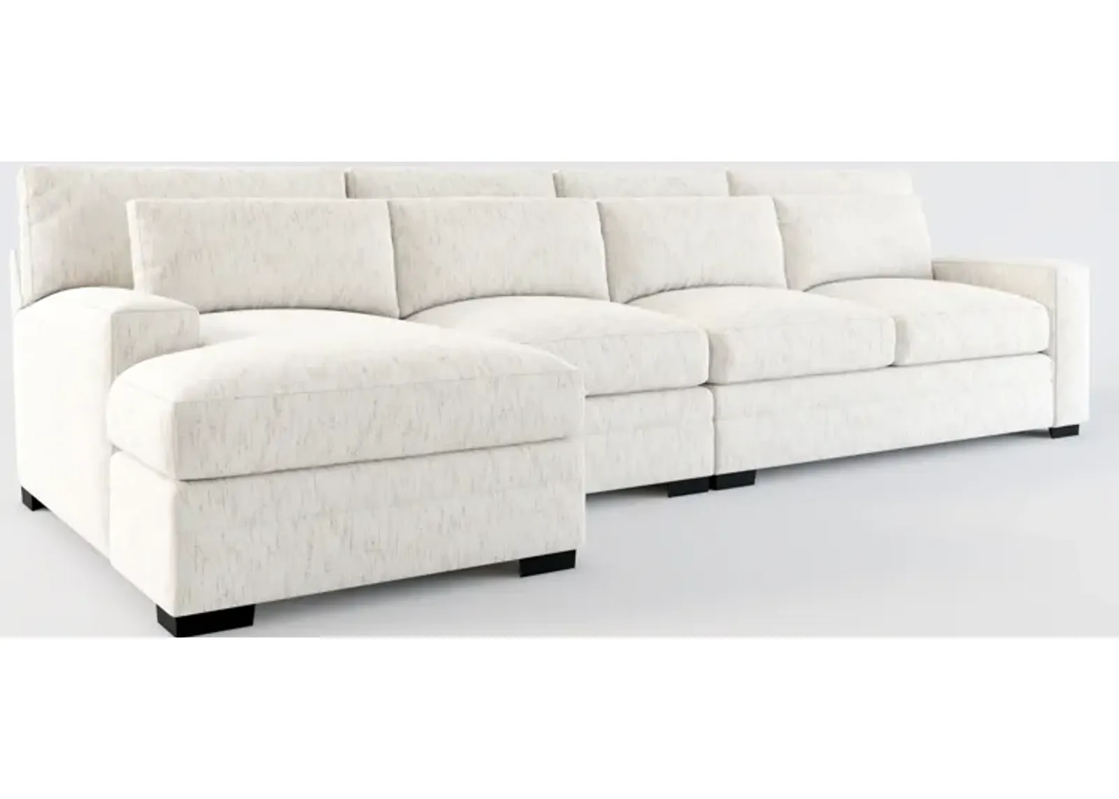 Winston Hybrid Comfort 3-Piece Sectional with Left-Facing Chaise - P.T. Cream