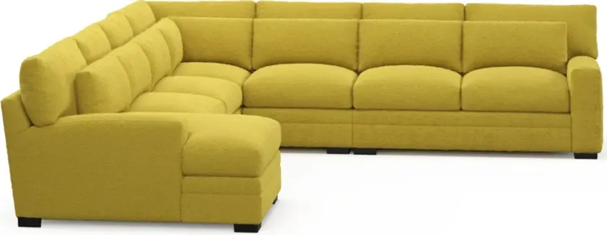 Winston Foam Comfort 5-Piece Sectional with Left-Facing Chaise - Bloke Goldenrod