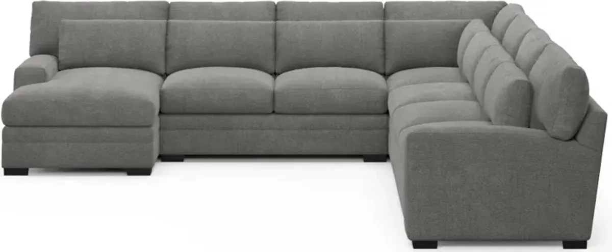 Winston Foam Comfort 5-Piece Sectional with Left-Facing Chaise - Living Large Charcoal