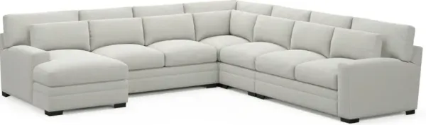 Winston Hybrid Comfort 5-Piece Sectional with Left-Facing Chaise - Oslo Snow
