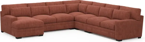 Winston Hybrid Comfort 5-Piece Sectional with Left-Facing Chaise - Contessa Paprika