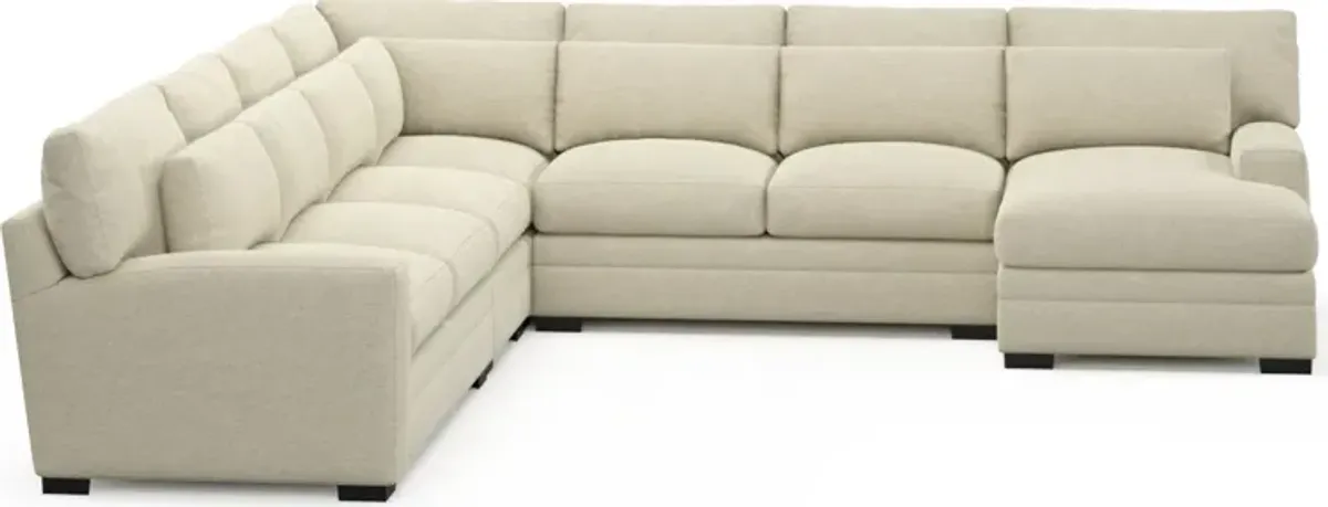 Winston Foam Comfort 5-Piece Sectional with Right-Facing Chaise - Bridger Shell