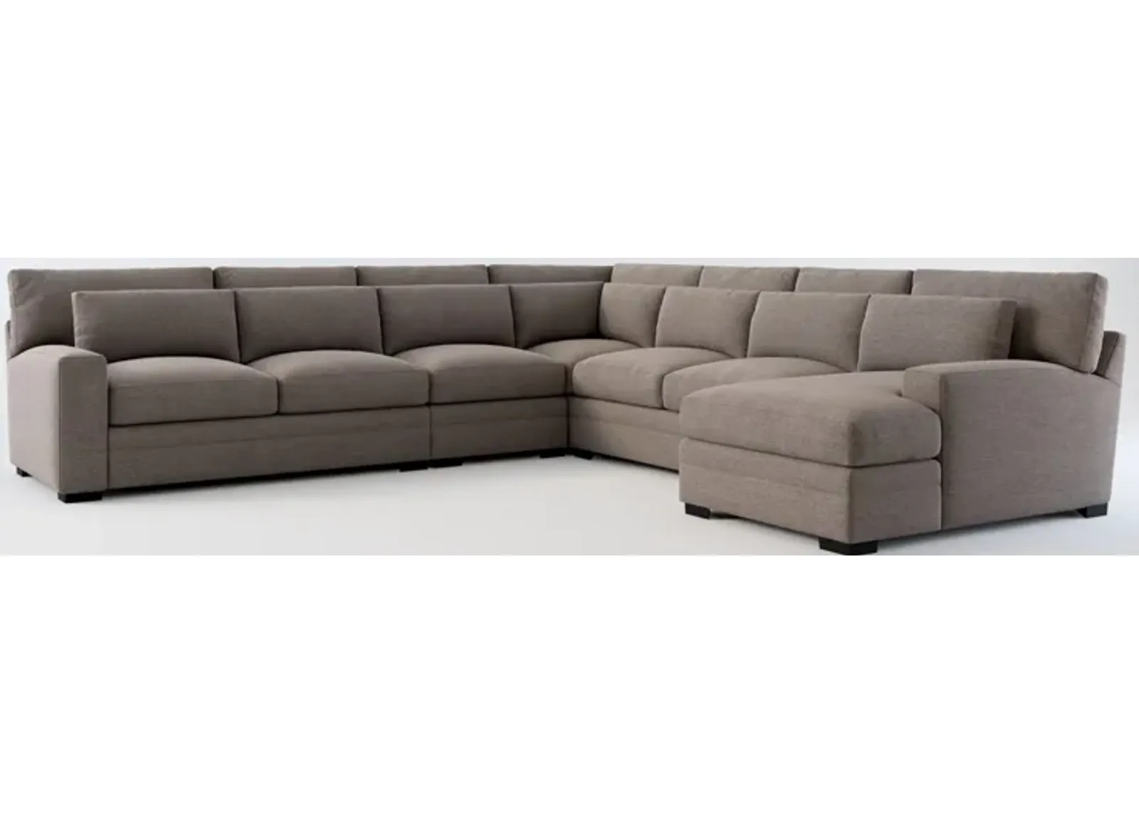 Winston Foam Comfort 5-Piece Sectional with Right-Facing Chaise - Presidio Steel