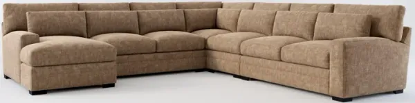 Winston Hybrid Comfort 5-Piece Sectional with Left-Facing Chaise - Argo Java