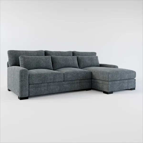 Winston Foam Comfort 2-Piece Sectional with Right-Facing Chaise - Contessa Shadow