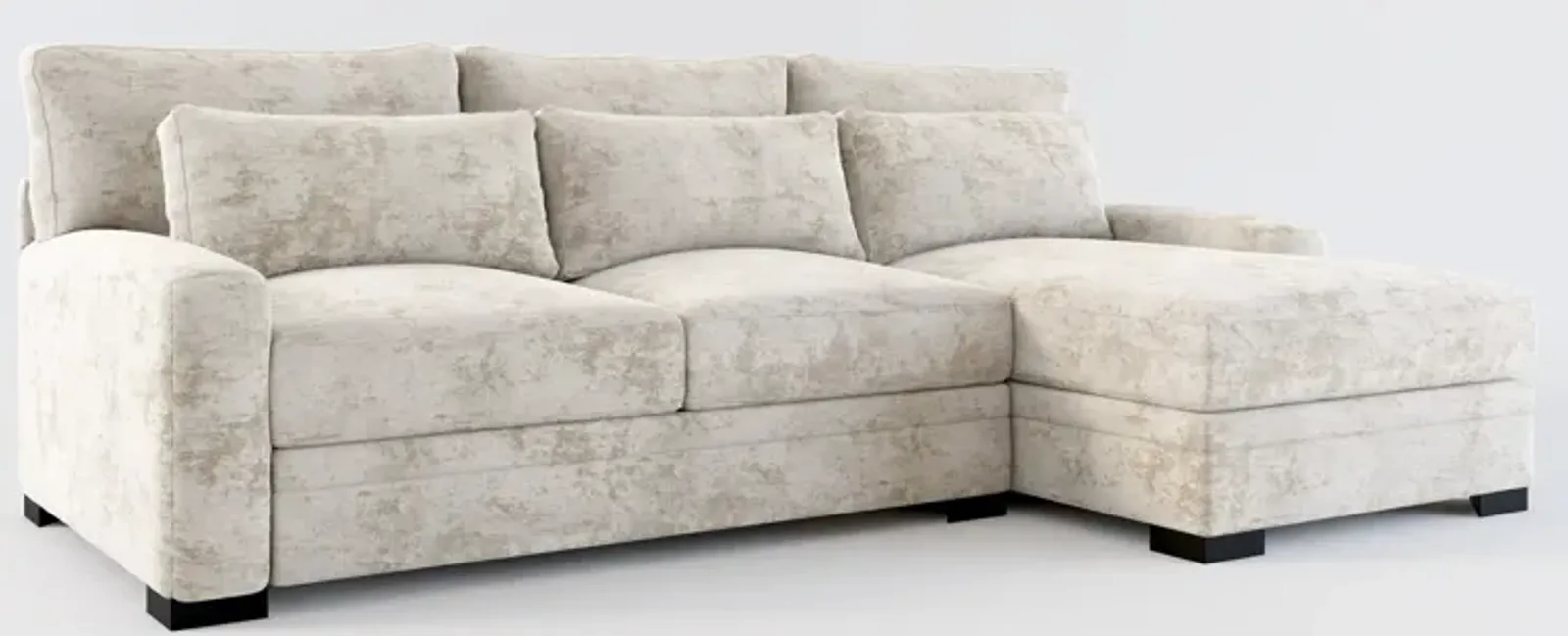 Winston Foam Comfort 2-Piece Sectional with Right-Facing Chaise - Hearth Cement