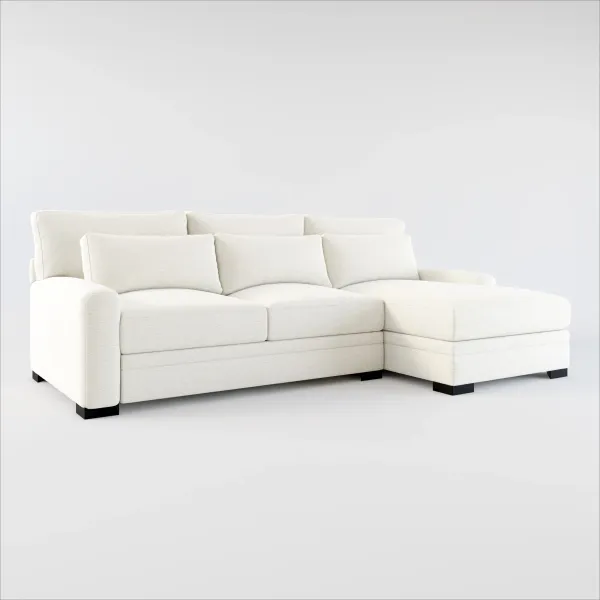Winston Foam Comfort 2-Piece Sectional with Right-Facing Chaise - Living Large White