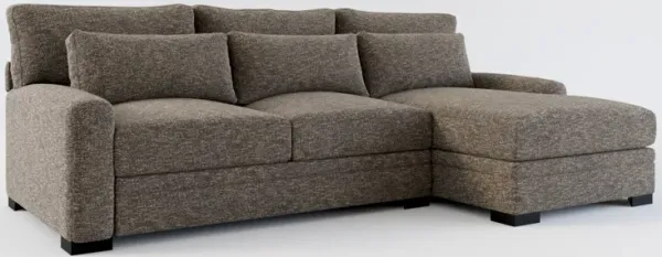 Winston Foam Comfort 2-Piece Sectional with Right-Facing Chaise - M Walnut