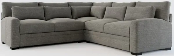 Winston Foam Comfort 3-Piece Sectional - Curious Charcoal