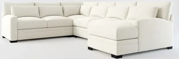 Winston Foam Comfort 4-Piece Sectional with Right-Facing Chaise - Anders Ivory