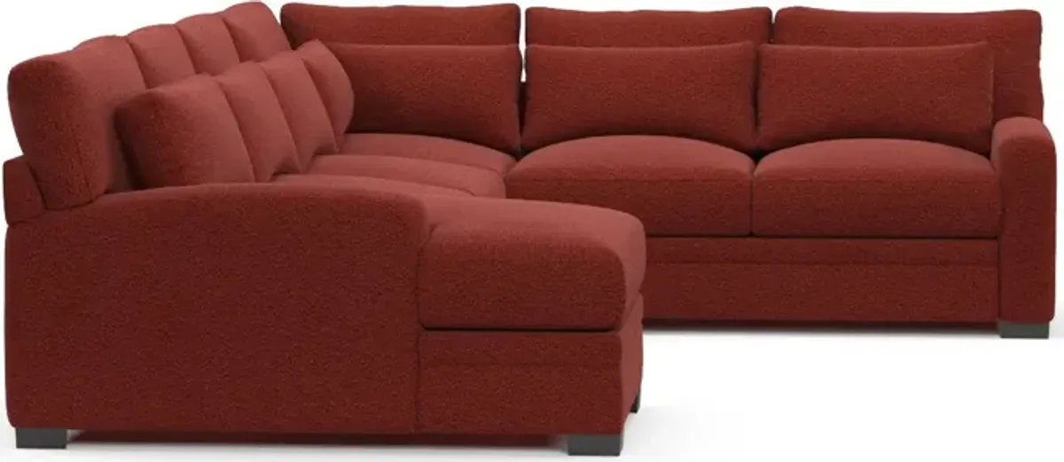 Winston Foam Comfort 4-Piece Sectional with Left-Facing Chaise - Bloke Brick