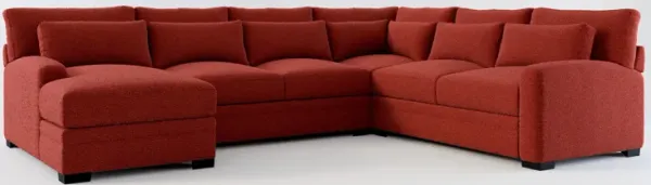 Winston Foam Comfort 4-Piece Sectional with Left-Facing Chaise - Bloke Brick