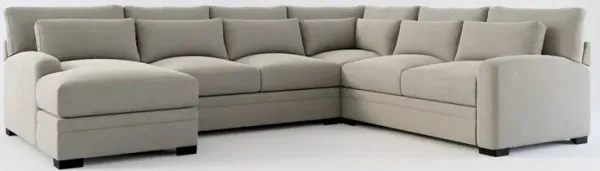 Winston Foam Comfort 4-Piece Sectional with Left-Facing Chaise - Abington Fog