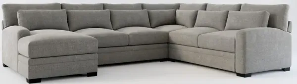 Winston Foam Comfort 4-Piece Sectional with Left-Facing Chaise - Living Large Charcoal