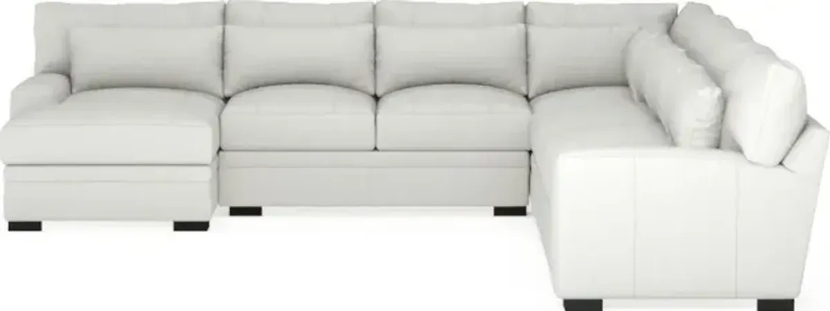 Winston Hybrid Comfort 5-Piece Sectional with Left-Facing Chaise - Siena Snow