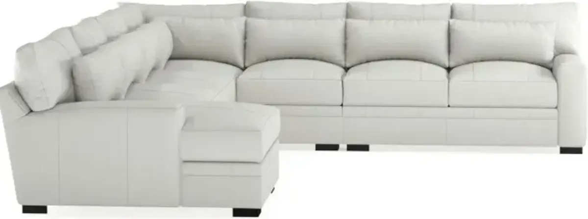 Winston Hybrid Comfort 5-Piece Sectional with Left-Facing Chaise - Siena Snow