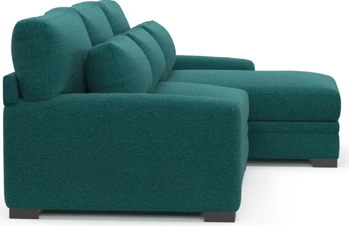 Winston Hybrid Comfort 2-Piece Sectional with Right-Facing Chaise - Bloke Peacock