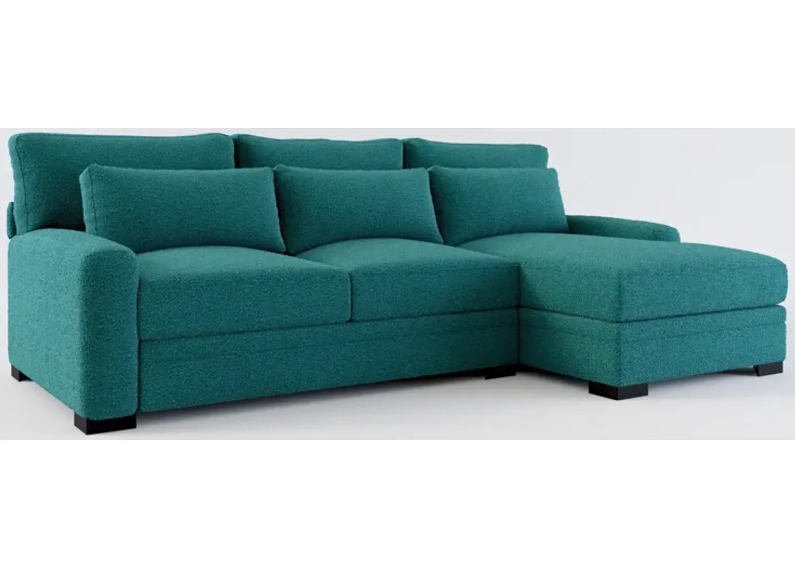 Winston Hybrid Comfort 2-Piece Sectional with Right-Facing Chaise - Bloke Peacock