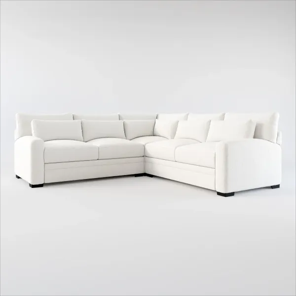 Winston Hybrid Comfort 3-Piece Sectional - Bloke Snow