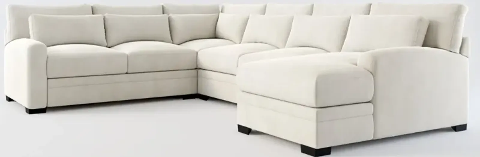 Winston Hybrid Comfort 4-Piece Sectional with Right-Facing Chaise - Laurent Beach