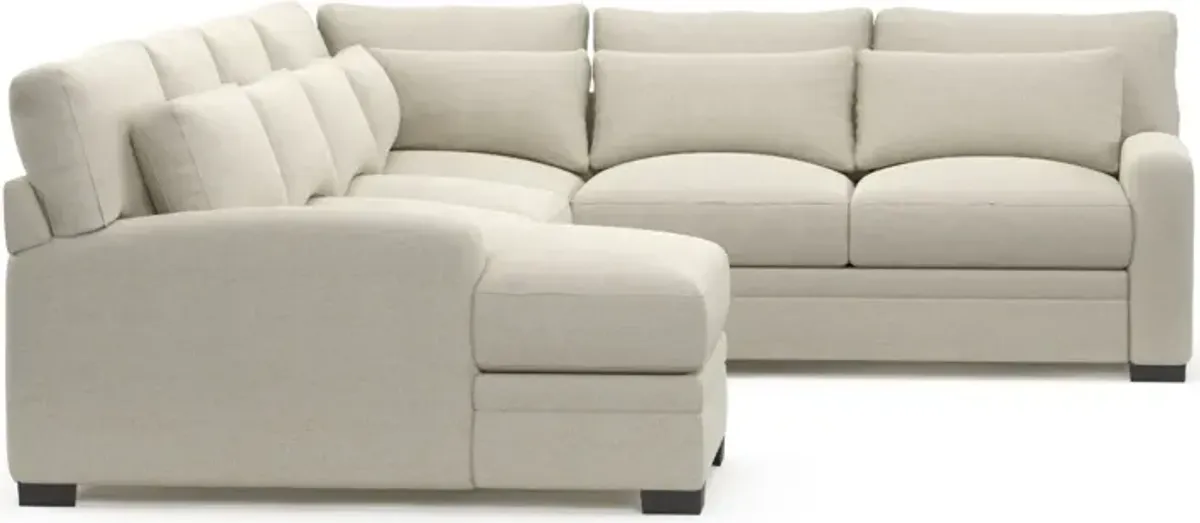 Winston Hybrid Comfort 4-Piece Sectional with Left-Facing Chaise - Curious Pearl