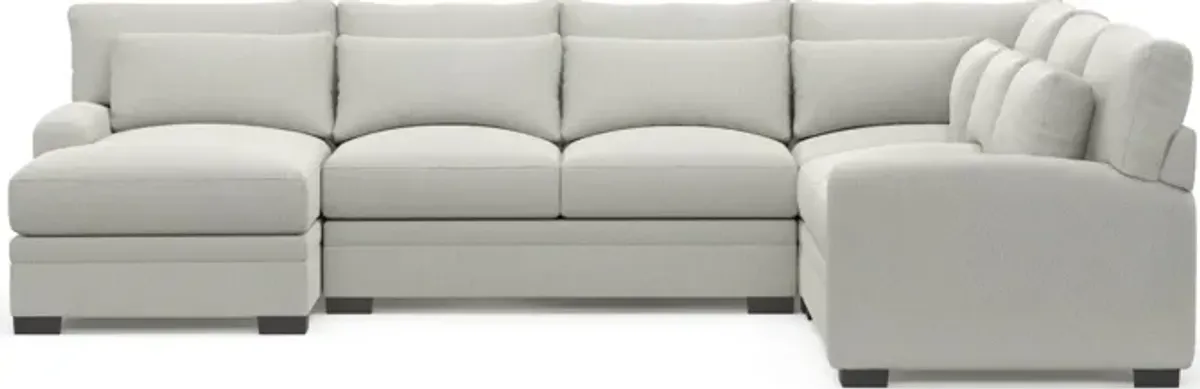 Winston Hybrid Comfort 4-Piece Sectional with Left-Facing Chaise - Oslo Snow