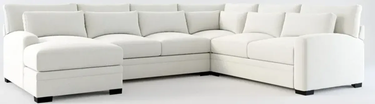 Winston Hybrid Comfort 4-Piece Sectional with Left-Facing Chaise - Oslo Snow