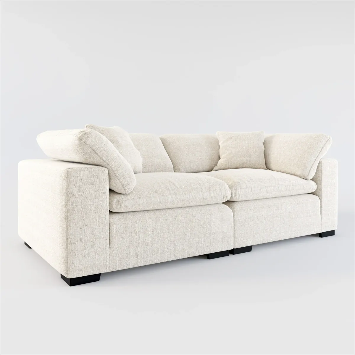 Plush Feathered Comfort 2-Piece Sofa - Mason Porcelain