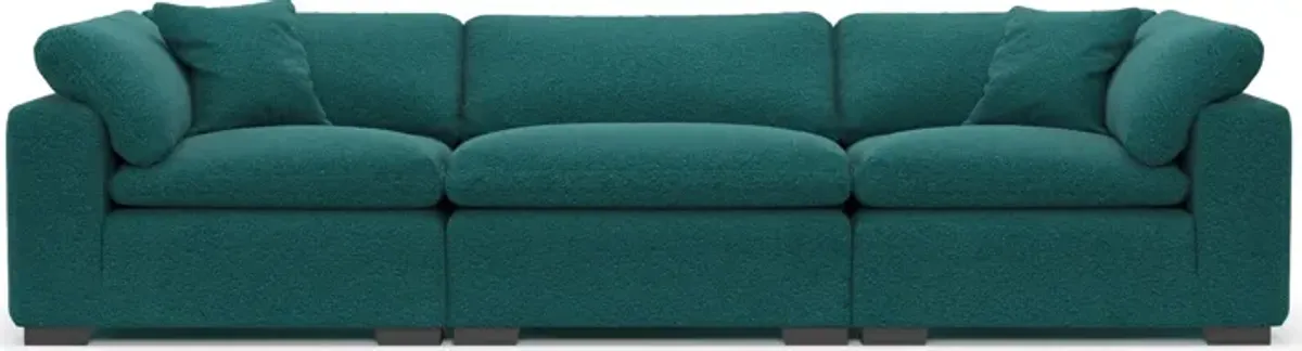 Plush Feathered Comfort 3-Piece Sofa - Bloke Peacock