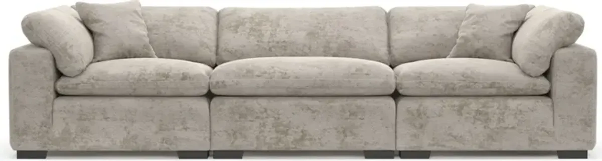 Plush Feathered Comfort 3-Piece Sofa - Hearth Cement