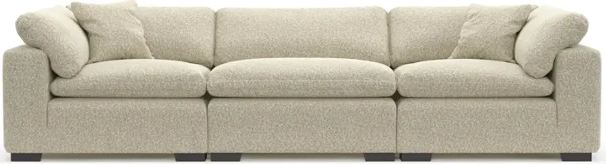 Plush Feathered Comfort 3-Piece Sofa - Bloke Cotton