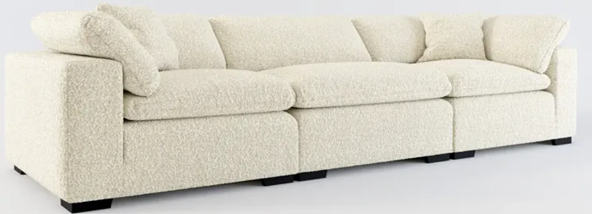 Plush Feathered Comfort 3-Piece Sofa - Bloke Cotton