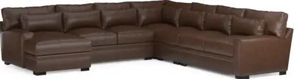 Winston Foam Comfort 5-Piece Sectional with Left-Facing Chaise - Bruno Hickory