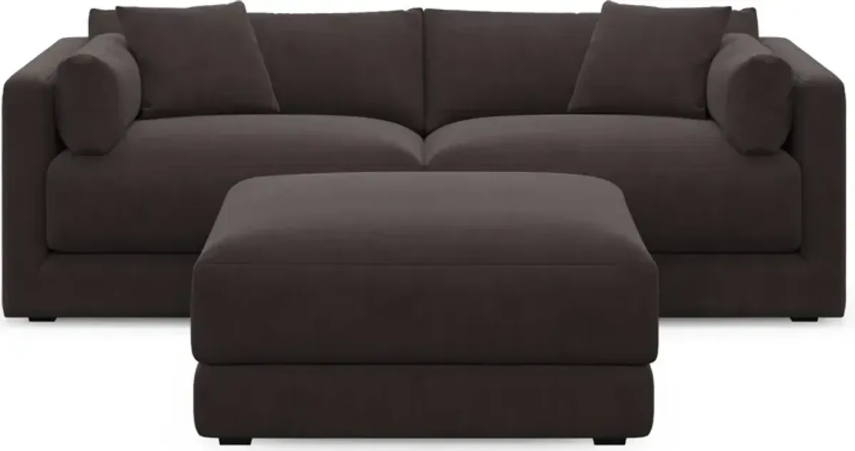 Malibu 2-Piece Sofa and Ottoman - Merrimac Dark Brown