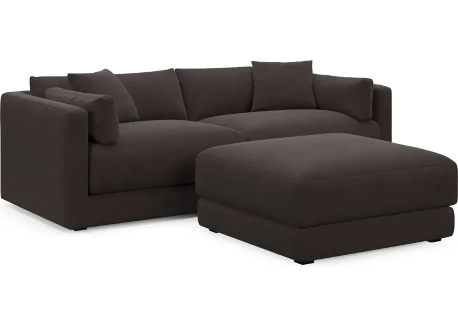 Malibu 2-Piece Sofa and Ottoman - Merrimac Dark Brown