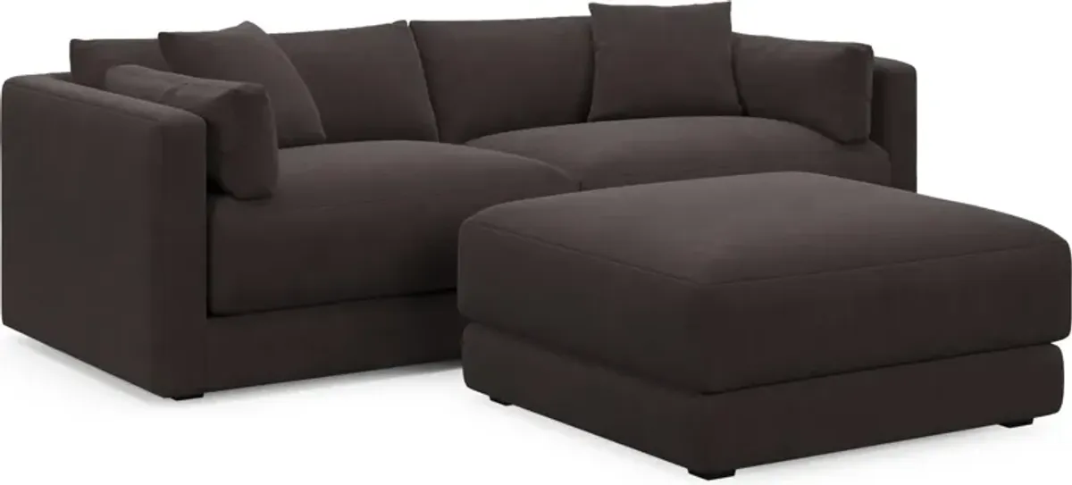 Malibu 2-Piece Sofa and Ottoman - Merrimac Dark Brown