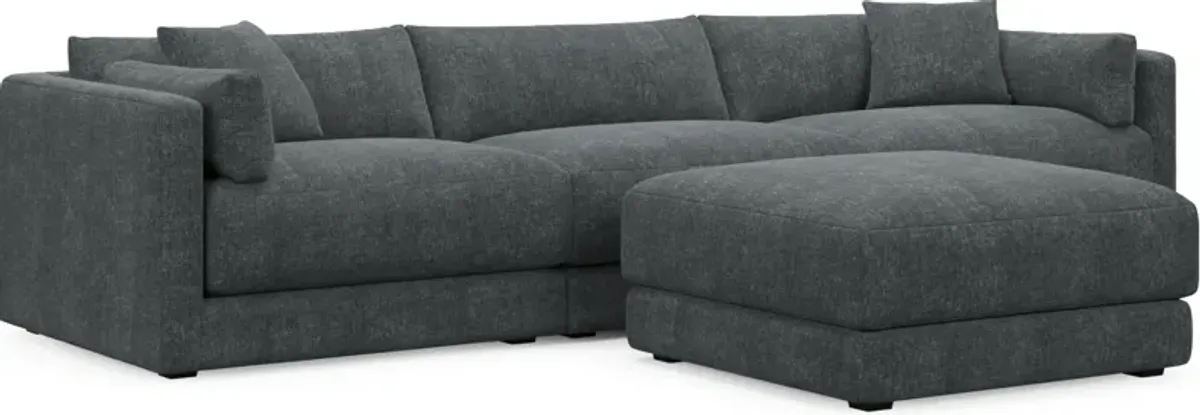 Malibu 3-Piece Sofa and Ottoman - Contessa Shadow