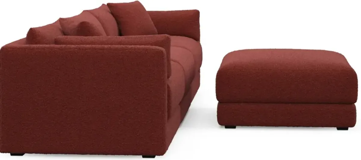 Malibu 3-Piece Sofa and Ottoman - Bloke Brick