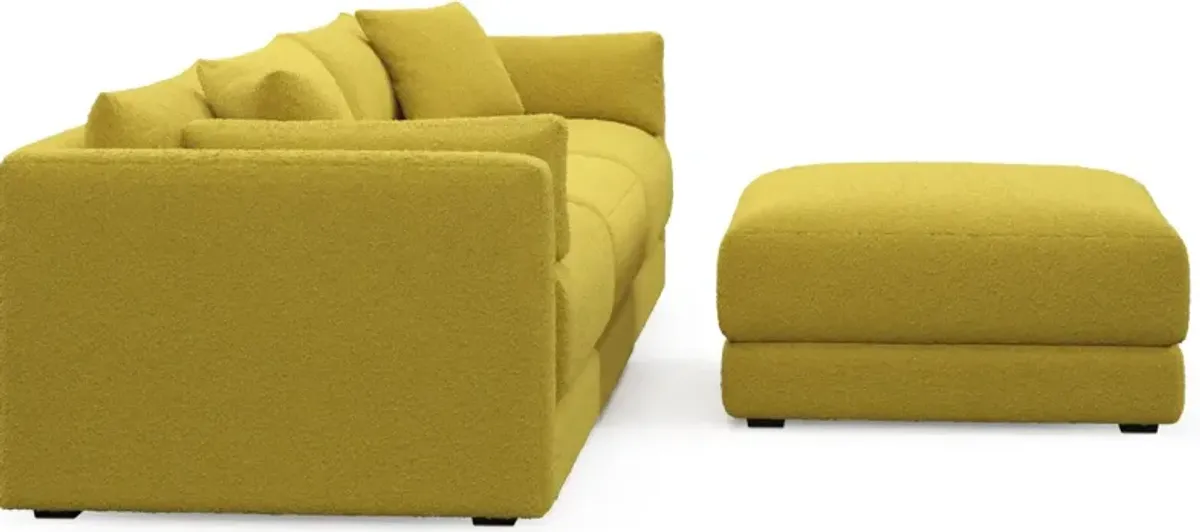 Malibu 3-Piece Sofa and Ottoman - Bloke Goldenrod