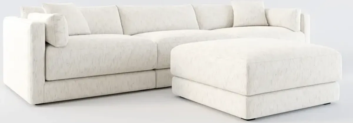 Malibu 3-Piece Sofa and Ottoman - P.T. Cream