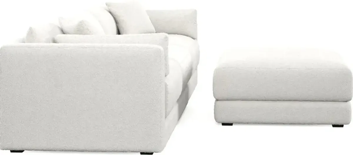 Malibu 3-Piece Sofa and Ottoman - Bloke Snow