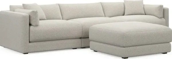 Malibu 3-Piece Sofa and Ottoman - Muse Stone