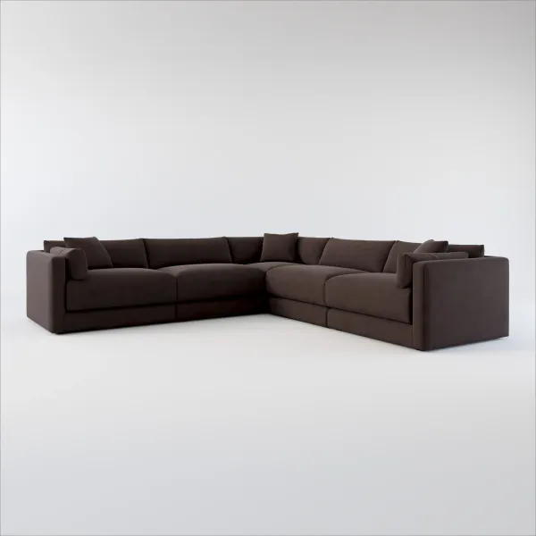 Malibu 5-Piece Sectional - Merrimac Dark Brown