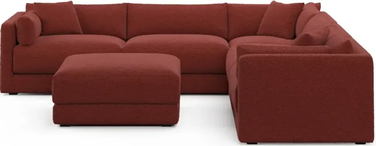 Malibu 5-Piece Sectional and Ottoman - Bloke Brick